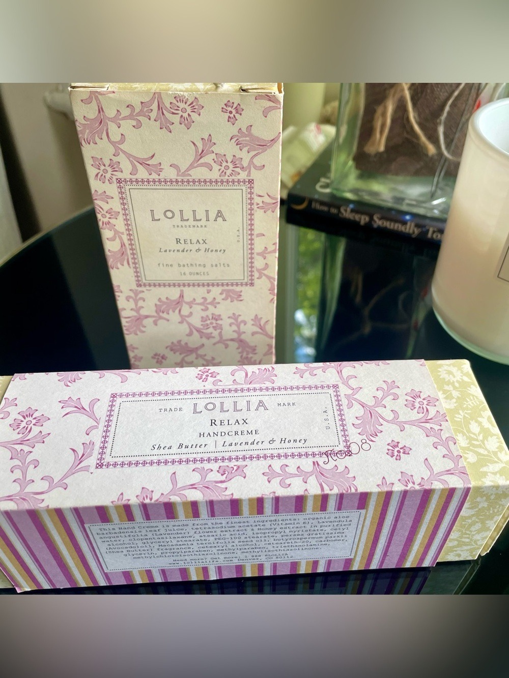 Lollia "Relax" Lavender & Honey Handcreme & Fine Bathing Salts - NWT